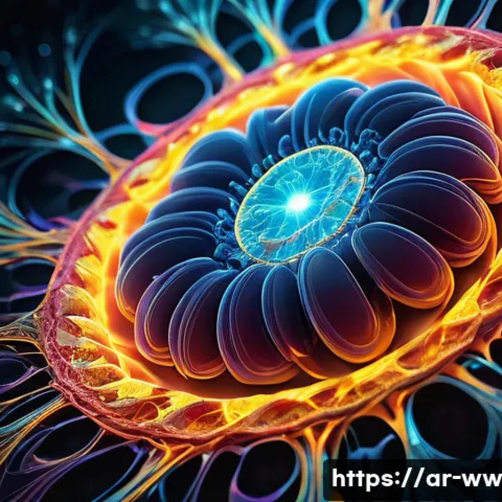 장수 연구에서의 대사 과정 이해 - **Prompt:** A vibrant, abstract depiction of a healthy human cell, glowing with internal energy. In ...