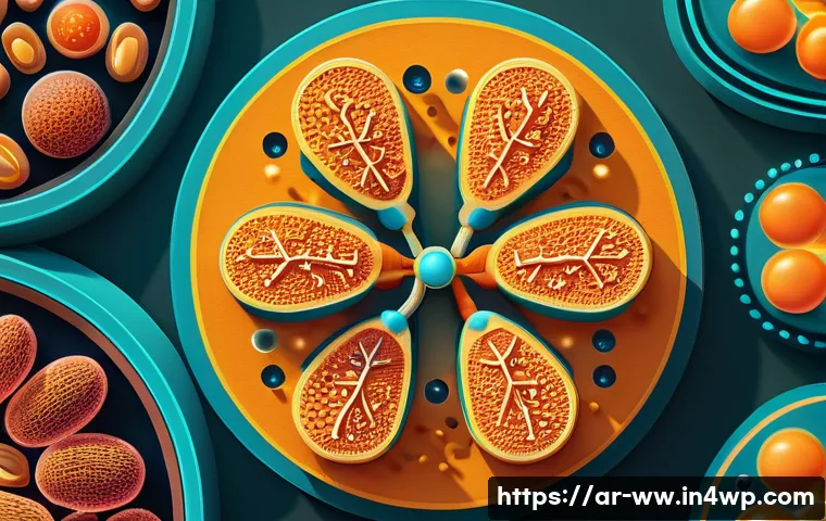 장수와 관련된 주요 생리학적 메커니즘 - A highly detailed scientific illustration of healthy mitochondria inside human cells, glowing softly...