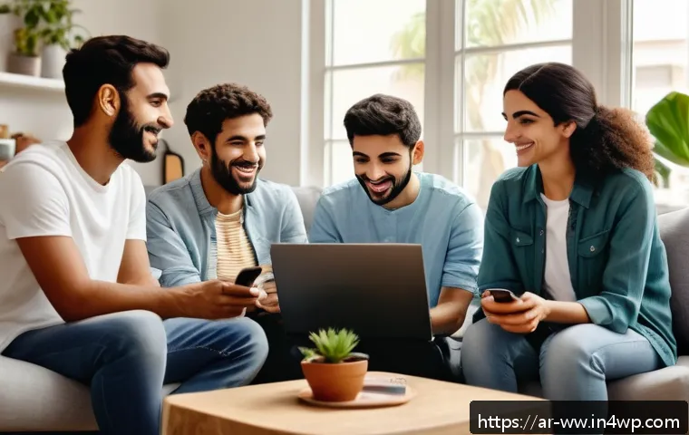 장수 연구에서의 소셜 네트워크 영향 - A warm and inviting digital support group scene featuring diverse Arabic-speaking adults interacting...