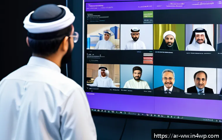 장수 연구의 네트워킹 전략 - A vibrant digital scientific conference scene showing diverse Arab researchers in professional attir...